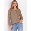 imageANRABESS Womens Long Sleeve Waffle Knit Shirts Dressy Casual Loose Button Up V Neck Henley Tops 2025 Fall Basic Tee BlouseTan