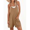 imageANRABESS Womens Rompers Summer Casual Loose Sleeveless Overalls Spaghetti Strap Shorts Jumpsuit 2025 Beach Vacation OutfitsBrown