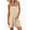 imageANRABESS Womens Rompers Summer Casual Loose Sleeveless Overalls Spaghetti Strap Shorts Jumpsuit 2025 Beach Vacation OutfitsKhaki