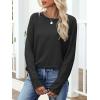 imageANRABESS 2025 Fall Fashion Sweatshirt for Women Raw Edges Long Sleeve Shirts Crewneck Loose Fit Curve Hem Pullover TopsBlack