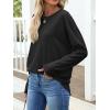 imageANRABESS 2025 Fall Fashion Sweatshirt for Women Raw Edges Long Sleeve Shirts Crewneck Loose Fit Curve Hem Pullover TopsBlack