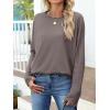 imageANRABESS 2025 Fall Fashion Sweatshirt for Women Raw Edges Long Sleeve Shirts Crewneck Loose Fit Curve Hem Pullover TopsCamel