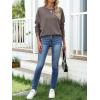 imageANRABESS 2025 Fall Fashion Sweatshirt for Women Raw Edges Long Sleeve Shirts Crewneck Loose Fit Curve Hem Pullover TopsCamel