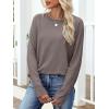 imageANRABESS 2025 Fall Fashion Sweatshirt for Women Raw Edges Long Sleeve Shirts Crewneck Loose Fit Curve Hem Pullover TopsCamel