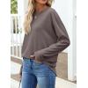 imageANRABESS 2025 Fall Fashion Sweatshirt for Women Raw Edges Long Sleeve Shirts Crewneck Loose Fit Curve Hem Pullover TopsCamel