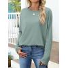 imageANRABESS 2025 Fall Fashion Sweatshirt for Women Raw Edges Long Sleeve Shirts Crewneck Loose Fit Curve Hem Pullover TopsGreen