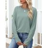 imageANRABESS 2025 Fall Fashion Sweatshirt for Women Raw Edges Long Sleeve Shirts Crewneck Loose Fit Curve Hem Pullover TopsGreen