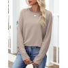 imageANRABESS 2025 Fall Fashion Sweatshirt for Women Raw Edges Long Sleeve Shirts Crewneck Loose Fit Curve Hem Pullover TopsKhaki
