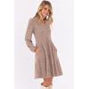 imageANRABESS Long Sleeve Dress for Women Fall Fashion Outfits 2025 Casual V Neck Ribbed Knit Short Sweater Dresses with PocketsTan