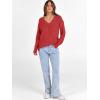 imageANRABESS Long Sleeve Shirts for Women V Neck Casual Fall Tops Loose Fit Lightweight Sweaters Tunic Fashion 2025 ClothesBright Red
