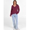 imageANRABESS Long Sleeve Shirts for Women V Neck Casual Fall Tops Loose Fit Lightweight Sweaters Tunic Fashion 2025 ClothesBurgundy