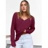 imageANRABESS Long Sleeve Shirts for Women V Neck Casual Fall Tops Loose Fit Lightweight Sweaters Tunic Fashion 2025 ClothesBurgundy
