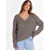 imageANRABESS Long Sleeve Shirts for Women V Neck Casual Fall Tops Loose Fit Lightweight Sweaters Tunic Fashion 2025 ClothesDeep Coffee