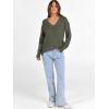 imageANRABESS Long Sleeve Shirts for Women V Neck Casual Fall Tops Loose Fit Lightweight Sweaters Tunic Fashion 2025 ClothesDeep Green
