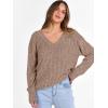 imageANRABESS Long Sleeve Shirts for Women V Neck Casual Fall Tops Loose Fit Lightweight Sweaters Tunic Fashion 2025 ClothesDeep Khaki