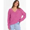 imageANRABESS Long Sleeve Shirts for Women V Neck Casual Fall Tops Loose Fit Lightweight Sweaters Tunic Fashion 2025 ClothesHot Pink