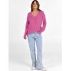 imageANRABESS Long Sleeve Shirts for Women V Neck Casual Fall Tops Loose Fit Lightweight Sweaters Tunic Fashion 2025 ClothesHot Pink