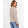 imageANRABESS Sweaters for Women Lace Long Sleeve Tops 2025 Fall Dressy Casual Business Knitted Pullover Shirts Puff Cuffs OutfitsAlmond