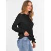imageANRABESS Sweaters for Women Lace Long Sleeve Tops 2025 Fall Dressy Casual Business Knitted Pullover Shirts Puff Cuffs OutfitsBlack