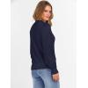 imageANRABESS Sweaters for Women Lace Long Sleeve Tops 2025 Fall Dressy Casual Business Knitted Pullover Shirts Puff Cuffs OutfitsNavy Blue