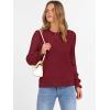 imageANRABESS Sweaters for Women Lace Long Sleeve Tops 2025 Fall Dressy Casual Business Knitted Pullover Shirts Puff Cuffs OutfitsRed