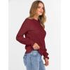 imageANRABESS Sweaters for Women Lace Long Sleeve Tops 2025 Fall Dressy Casual Business Knitted Pullover Shirts Puff Cuffs OutfitsRed