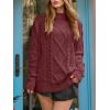 imageANRABESS Sweaters for Women Oversized Crewneck Long Sleeve Casual Loose Cable Knit Pullover Tops 2025 Fall Winter OutfitsBurgundy