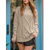 imageANRABESS Sweaters for Women Oversized Crewneck Long Sleeve Casual Loose Cable Knit Pullover Tops 2025 Fall Winter OutfitsDeep Apricot