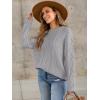 imageANRABESS Sweaters for Women Oversized Crewneck Long Sleeve Casual Loose Cable Knit Pullover Tops 2025 Fall Winter OutfitsLight Grey