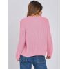imageANRABESS Women Cardigan Sweater Dressy Casual Classic Long Sleeve Crew Neck Button Down Tweed Knit Jacket 2025 Fall OutfitsPink