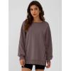 imageANRABESS Women Oversized Long Sleeve Sweatshirts Crewneck Side Slit Loose Teen Girl Pullover Top 2025 Fall Y2K Trendy OutfitsCamel