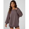 imageANRABESS Women Oversized Long Sleeve Sweatshirts Crewneck Side Slit Loose Teen Girl Pullover Top 2025 Fall Y2K Trendy OutfitsCamel