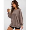imageANRABESS Women Oversized Long Sleeve Sweatshirts Crewneck Side Slit Loose Teen Girl Pullover Top 2025 Fall Y2K Trendy OutfitsKhaki
