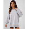 imageANRABESS Women Oversized Long Sleeve Sweatshirts Crewneck Side Slit Loose Teen Girl Pullover Top 2025 Fall Y2K Trendy OutfitsLight Grey