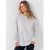 imageANRABESS Women Oversized Long Sleeve Sweatshirts Crewneck Side Slit Loose Teen Girl Pullover Top 2025 Fall Y2K Trendy OutfitsWhite