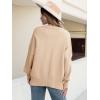 imageANRABESS Women Oversized Sweaters Batwing Long Sleeve 2025 Fall Outfits Crewneck Casual Knit Side Slit Fashion Pullover TopApricot