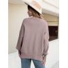 imageANRABESS Women Oversized Sweaters Batwing Long Sleeve 2025 Fall Outfits Crewneck Casual Knit Side Slit Fashion Pullover TopPink Apricot