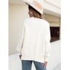 imageANRABESS Women Oversized Sweaters Batwing Long Sleeve 2025 Fall Outfits Crewneck Casual Knit Side Slit Fashion Pullover TopWhite