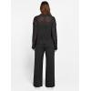 imageANRABESS Womens 2 Piece Outfits 2025 Fall Crochet Knit Half Zip Sweater Top Wide Leg Pant Travel Matching Sets Lounge ClothesBlack