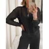 imageANRABESS Womens 2 Piece Outfits 2025 Fall Crochet Knit Half Zip Sweater Top Wide Leg Pant Travel Matching Sets Lounge ClothesBlack