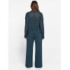 imageANRABESS Womens 2 Piece Outfits 2025 Fall Crochet Knit Half Zip Sweater Top Wide Leg Pant Travel Matching Sets Lounge ClothesDark Teal