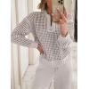 imageANRABESS Womens 2 Piece Outfits 2025 Fall Crochet Knit Half Zip Sweater Top Wide Leg Pant Travel Matching Sets Lounge ClothesLight Khaki