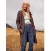 imageANRABESS Womens Cardigan Sweater Open Front Knit Long Coatigan Dressy Casual Jacket Coat 2025 Fall Outfits Classy ClothesBrown