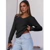 imageANRABESS Womens Long Sleeve Cable Knit Sweater 2025 Fall Fashion V Neck Fitted Pullover Top Business Casual Work Fall OutfitsBlack