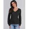 imageANRABESS Womens Long Sleeve Cable Knit Sweater 2025 Fall Fashion V Neck Fitted Pullover Top Business Casual Work Fall OutfitsBlack