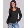 imageANRABESS Womens Long Sleeve Cable Knit Sweater 2025 Fall Fashion V Neck Fitted Pullover Top Business Casual Work Fall OutfitsBlack