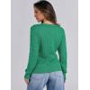 imageANRABESS Womens Long Sleeve Cable Knit Sweater 2025 Fall Fashion V Neck Fitted Pullover Top Business Casual Work Fall OutfitsGreen