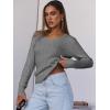 imageANRABESS Womens Long Sleeve Cable Knit Sweater 2025 Fall Fashion V Neck Fitted Pullover Top Business Casual Work Fall OutfitsGrey