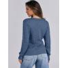 imageANRABESS Womens Long Sleeve Cable Knit Sweater 2025 Fall Fashion V Neck Fitted Pullover Top Business Casual Work Fall OutfitsIndigo Blue