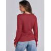imageANRABESS Womens Long Sleeve Cable Knit Sweater 2025 Fall Fashion V Neck Fitted Pullover Top Business Casual Work Fall OutfitsRed